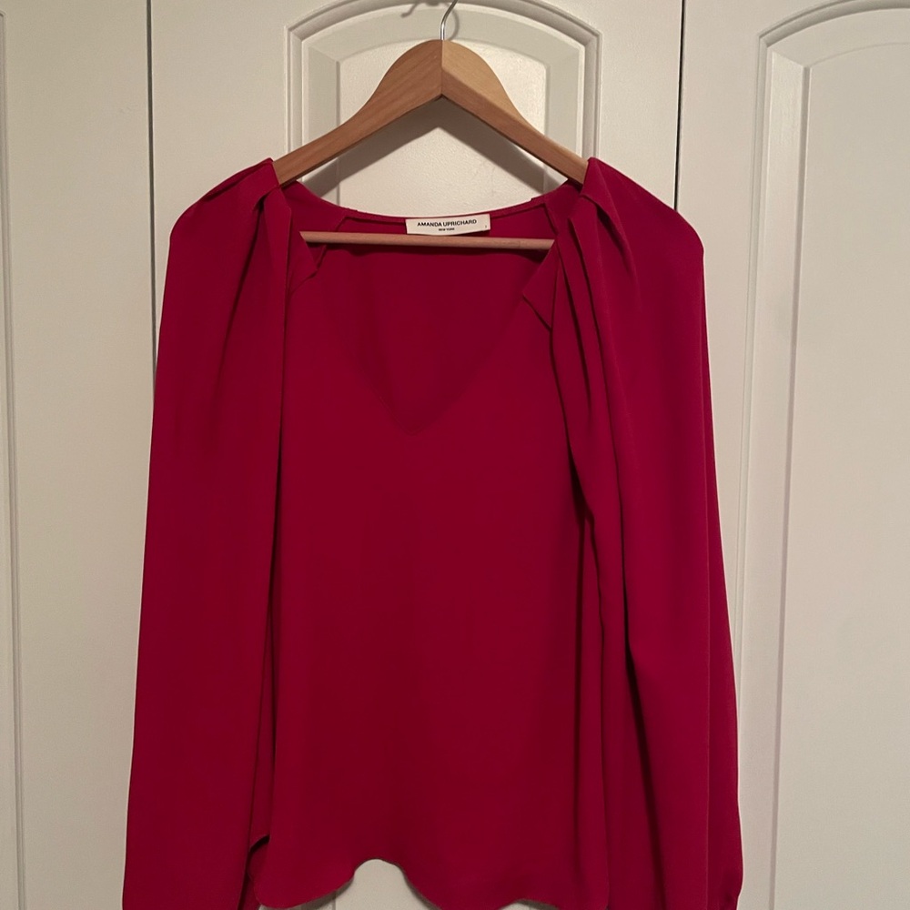 Amanda Uprichard Red Relaxed Blouse